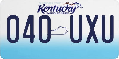 KY license plate 040UXU