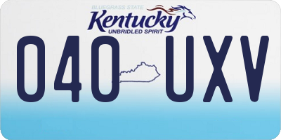 KY license plate 040UXV