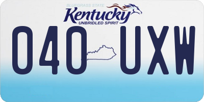 KY license plate 040UXW
