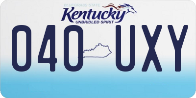 KY license plate 040UXY
