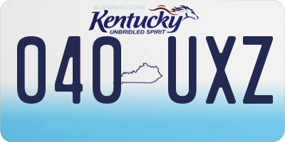 KY license plate 040UXZ