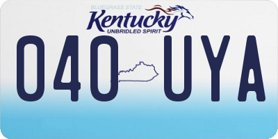 KY license plate 040UYA