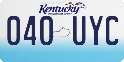 KY license plate 040UYC