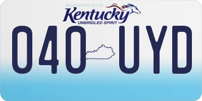 KY license plate 040UYD