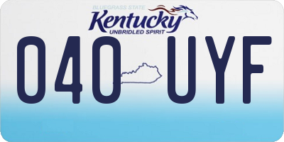 KY license plate 040UYF