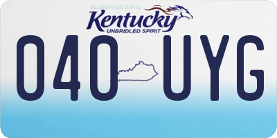 KY license plate 040UYG