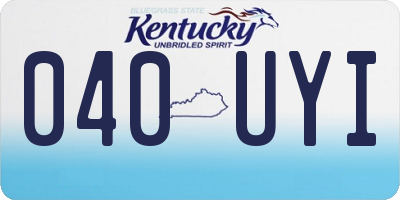KY license plate 040UYI