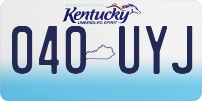 KY license plate 040UYJ