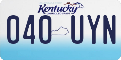 KY license plate 040UYN