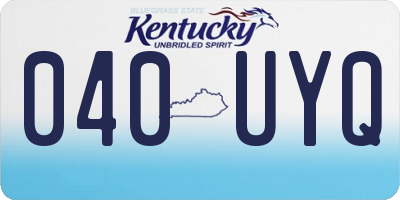 KY license plate 040UYQ