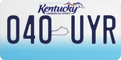 KY license plate 040UYR