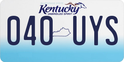 KY license plate 040UYS