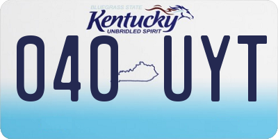 KY license plate 040UYT