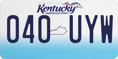 KY license plate 040UYW