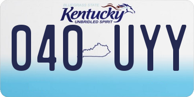 KY license plate 040UYY