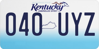 KY license plate 040UYZ