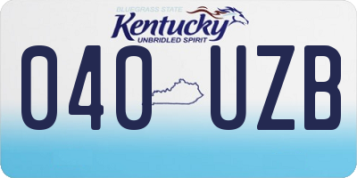 KY license plate 040UZB