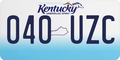 KY license plate 040UZC