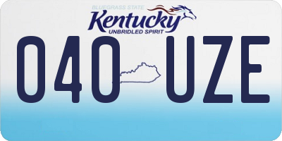 KY license plate 040UZE