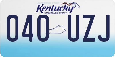 KY license plate 040UZJ