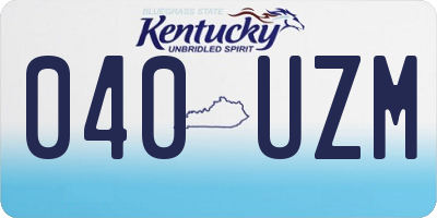 KY license plate 040UZM