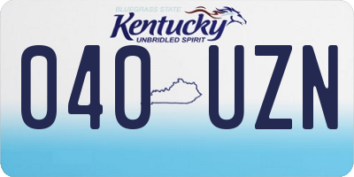 KY license plate 040UZN