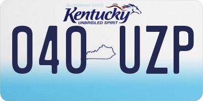 KY license plate 040UZP