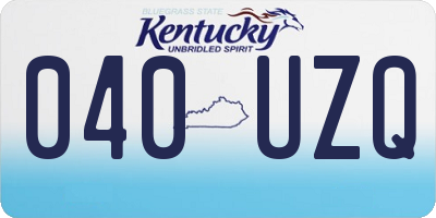 KY license plate 040UZQ