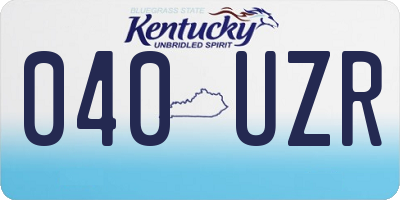 KY license plate 040UZR