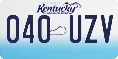KY license plate 040UZV