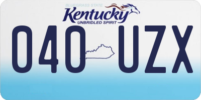 KY license plate 040UZX