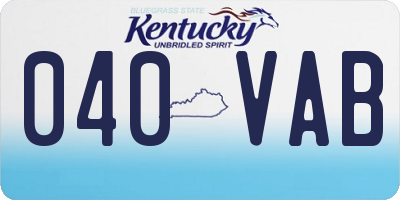 KY license plate 040VAB