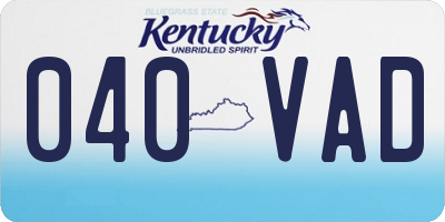 KY license plate 040VAD