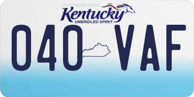 KY license plate 040VAF