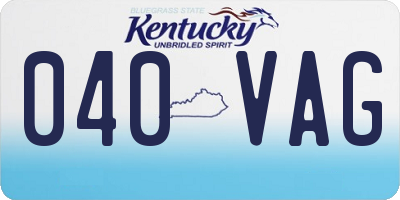 KY license plate 040VAG
