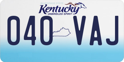 KY license plate 040VAJ