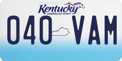 KY license plate 040VAM