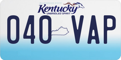 KY license plate 040VAP