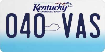KY license plate 040VAS