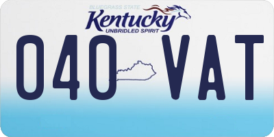 KY license plate 040VAT
