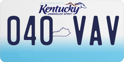 KY license plate 040VAV
