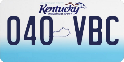 KY license plate 040VBC