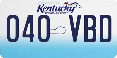 KY license plate 040VBD