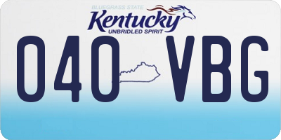 KY license plate 040VBG