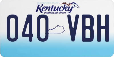 KY license plate 040VBH