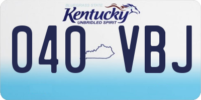 KY license plate 040VBJ