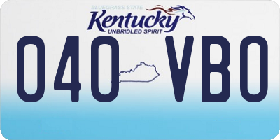 KY license plate 040VBO