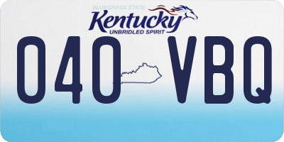 KY license plate 040VBQ