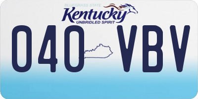 KY license plate 040VBV