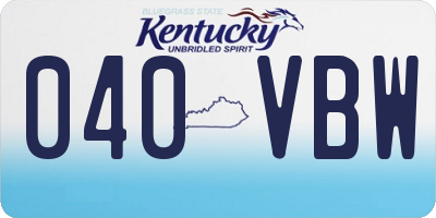 KY license plate 040VBW